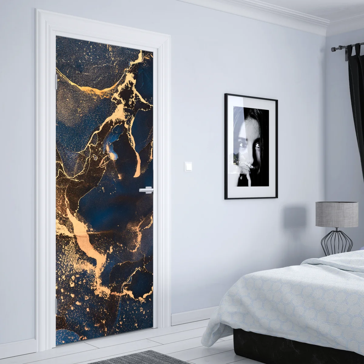 Türaufkleber nachtmarmor mit goldenen adern Türaufkleber nachtmarmor mit goldenen adern