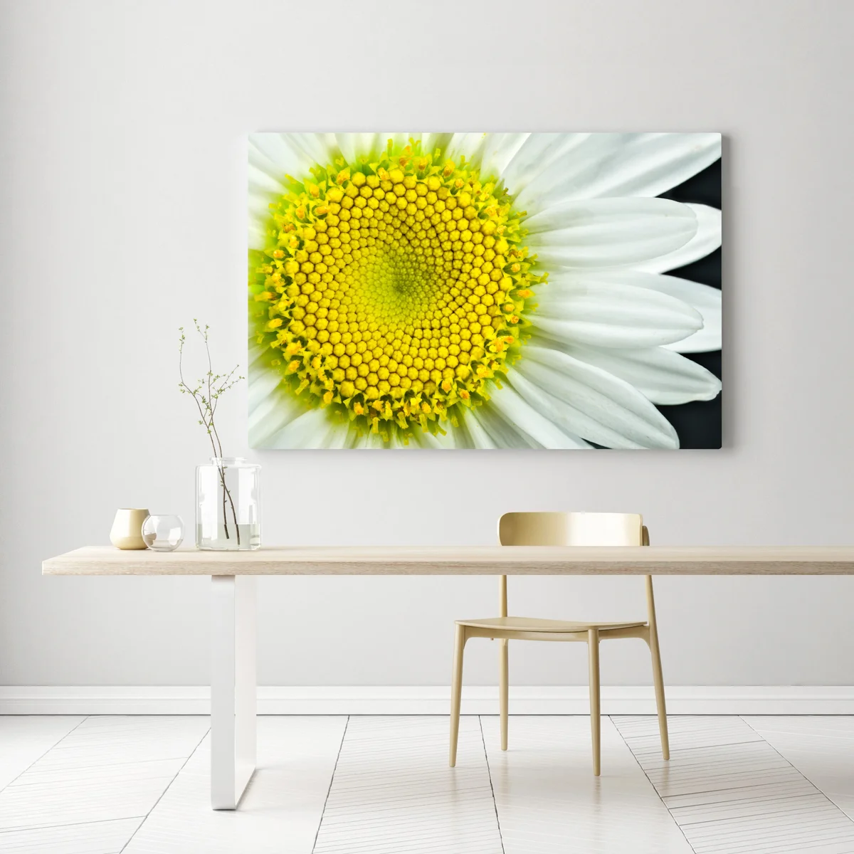 Leinwandbild makro gänseblümchen spiralmuster • Leinwandbilder bei Wallnifity® Leinwandbild makro gänseblümchen spiralmuster • Leinwandbilder bei Wallnifity®