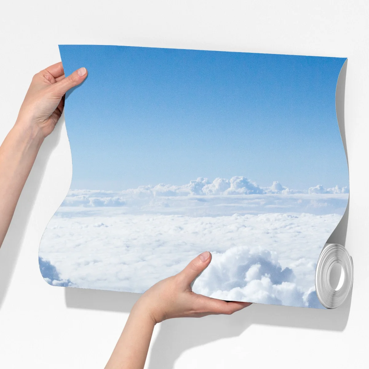 Fototapete blick von oben: sanfte wolken und blauer himmel Fototapete blick von oben: sanfte wolken und blauer himmel