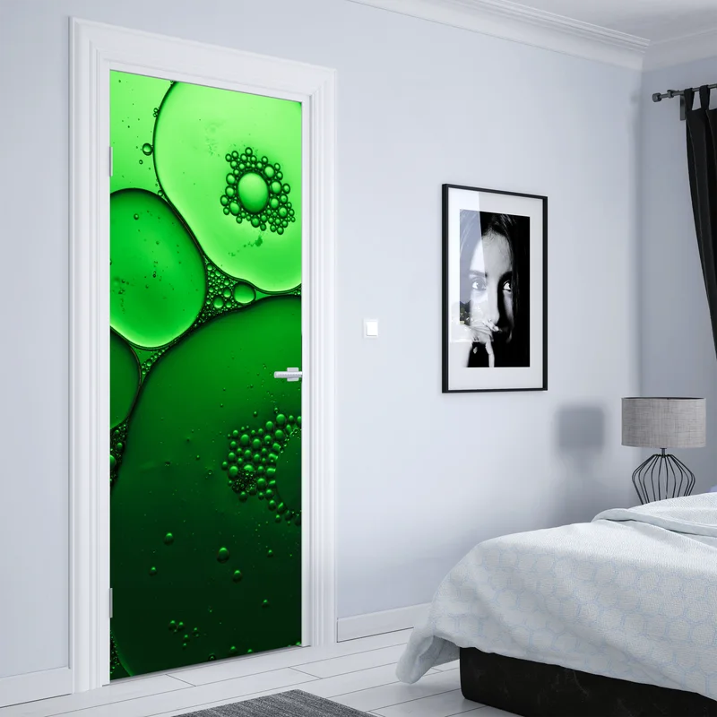 Türaufkleber grüne blasen abstrakte komposition