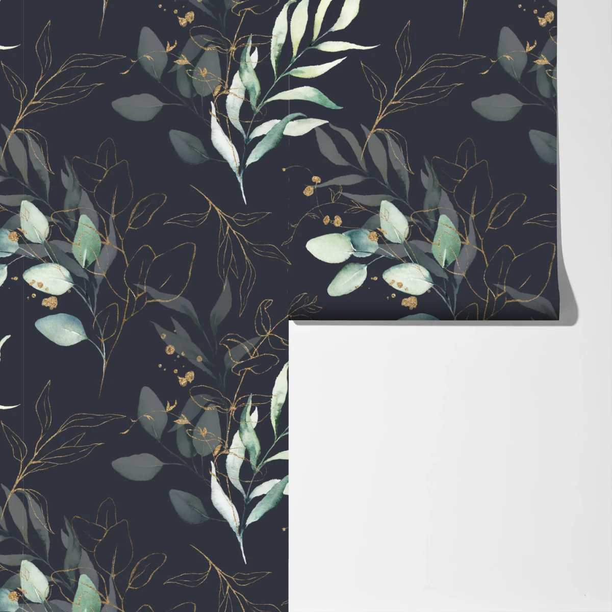 Fototapete aquarell eukalyptusblätter auf dunklem hintergrund Fototapete aquarell eukalyptusblätter auf dunklem hintergrund