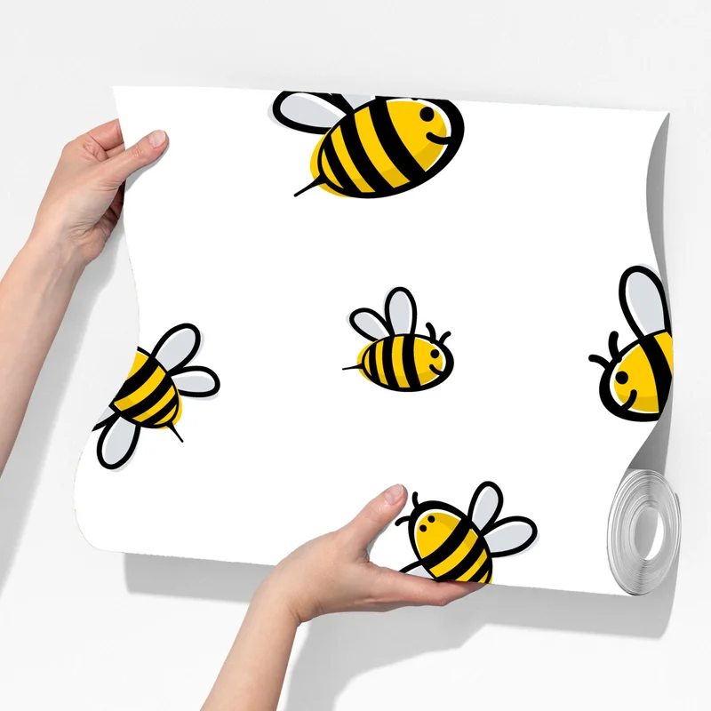 Fototapete verspieltes bienenmuster für kinderzimmer Fototapete verspieltes bienenmuster für kinderzimmer