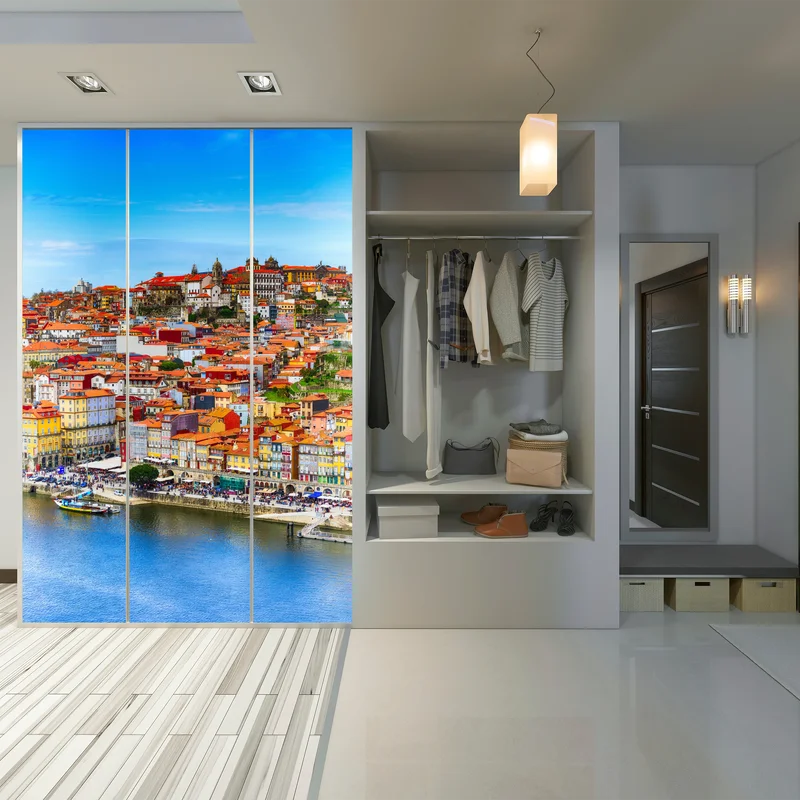 Schrankaufkleber Porto buntes uferpanorama