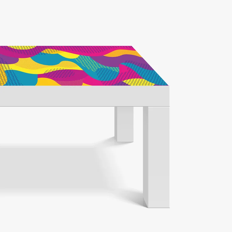 Tischaufkleber und Schreibtischaufkleber leuchtendes abstraktes wellenmuster