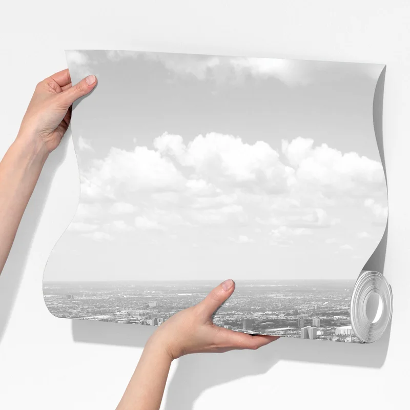 Fototapete Chicago skyline in graustufen Fototapete Chicago skyline in graustufen