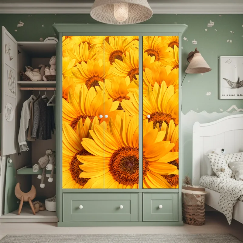 Schrankaufkleber goldenes sonnenblumenfeld Schrankaufkleber goldenes sonnenblumenfeld