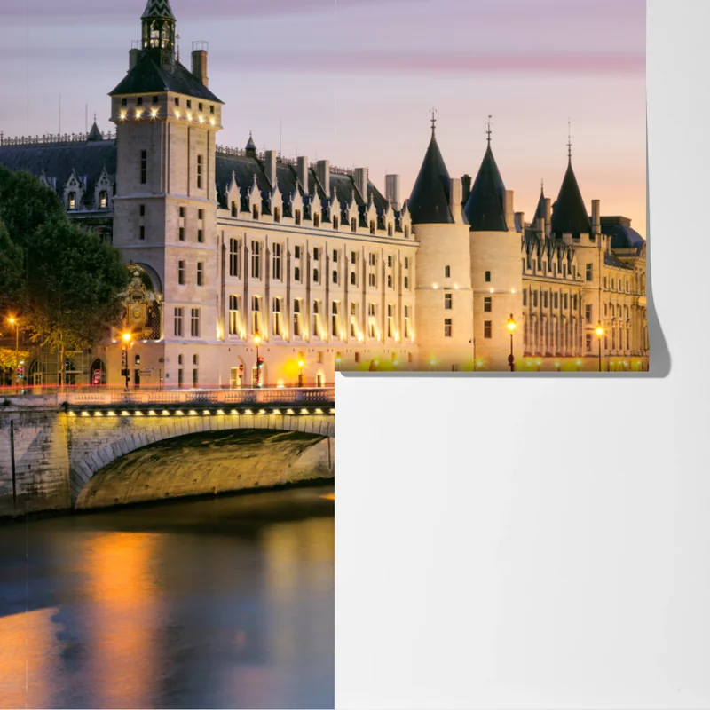 Fototapete Paris sonnenuntergang über der historischen brücke Fototapete Paris sonnenuntergang über der historischen brücke