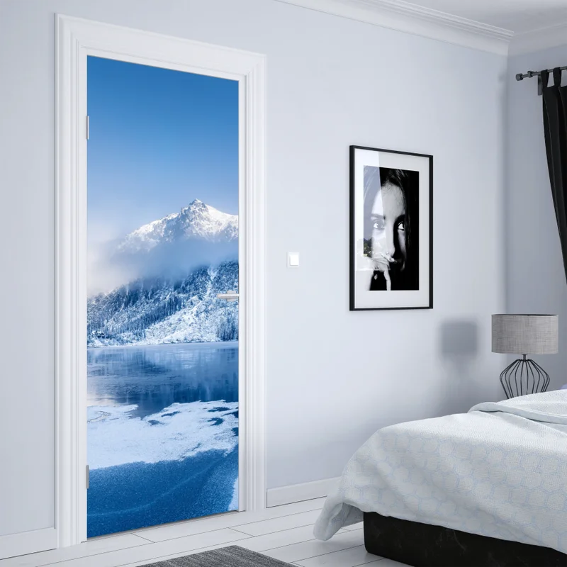 Türaufkleber ruhiges winterpanorama der Alpen