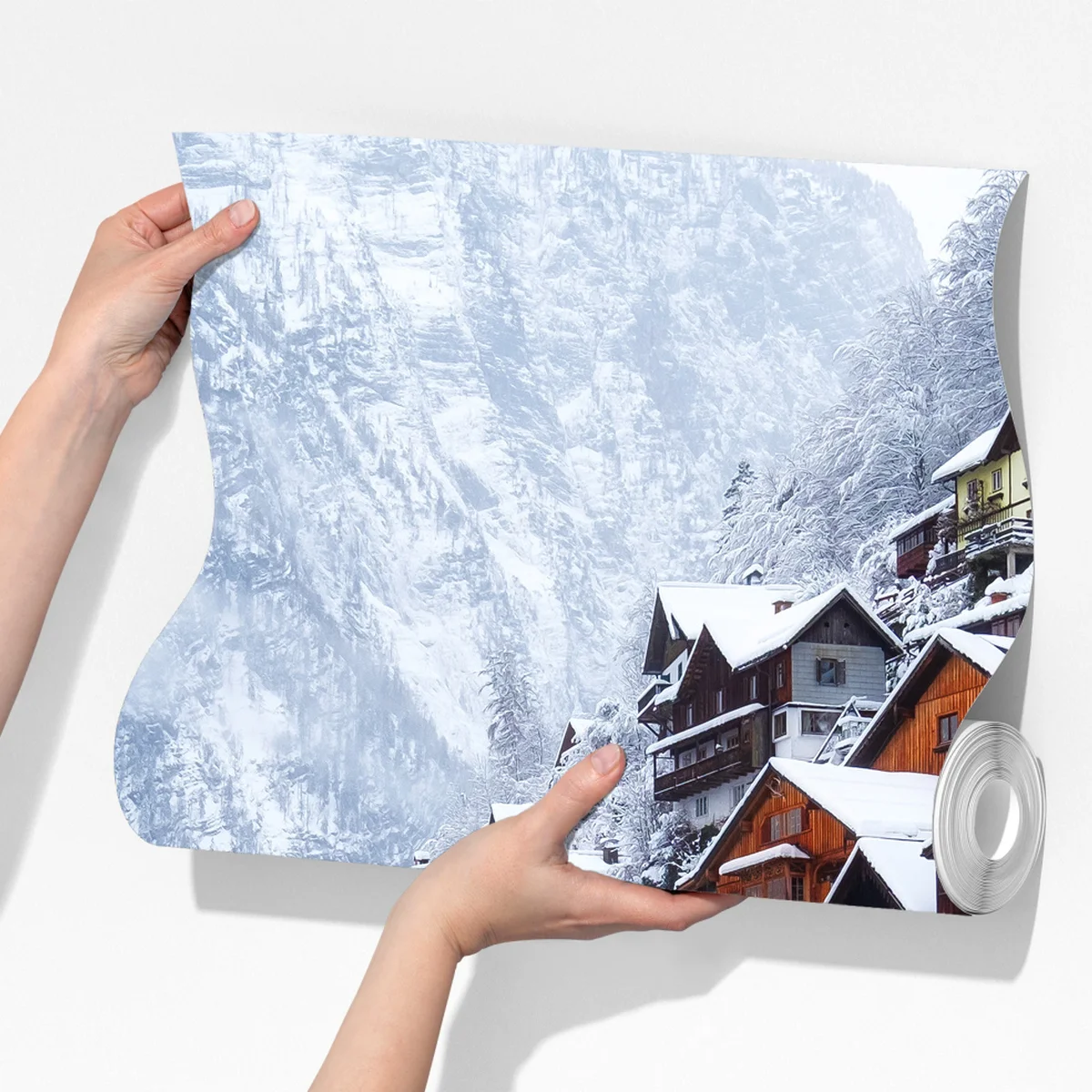 Fototapeta śnieżna wieś Hallstatt nad jeziorem Fototapeta śnieżna wieś Hallstatt nad jeziorem