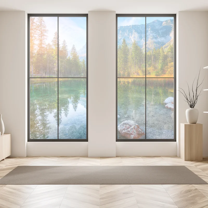 Fensteraufkleber Hintersee herbstliche see- und bergspiegelung