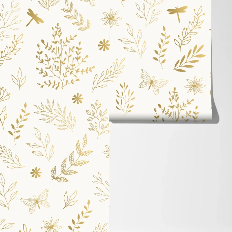 Fototapeta złoty botaniczny wzór Fototapeta złoty botaniczny wzór