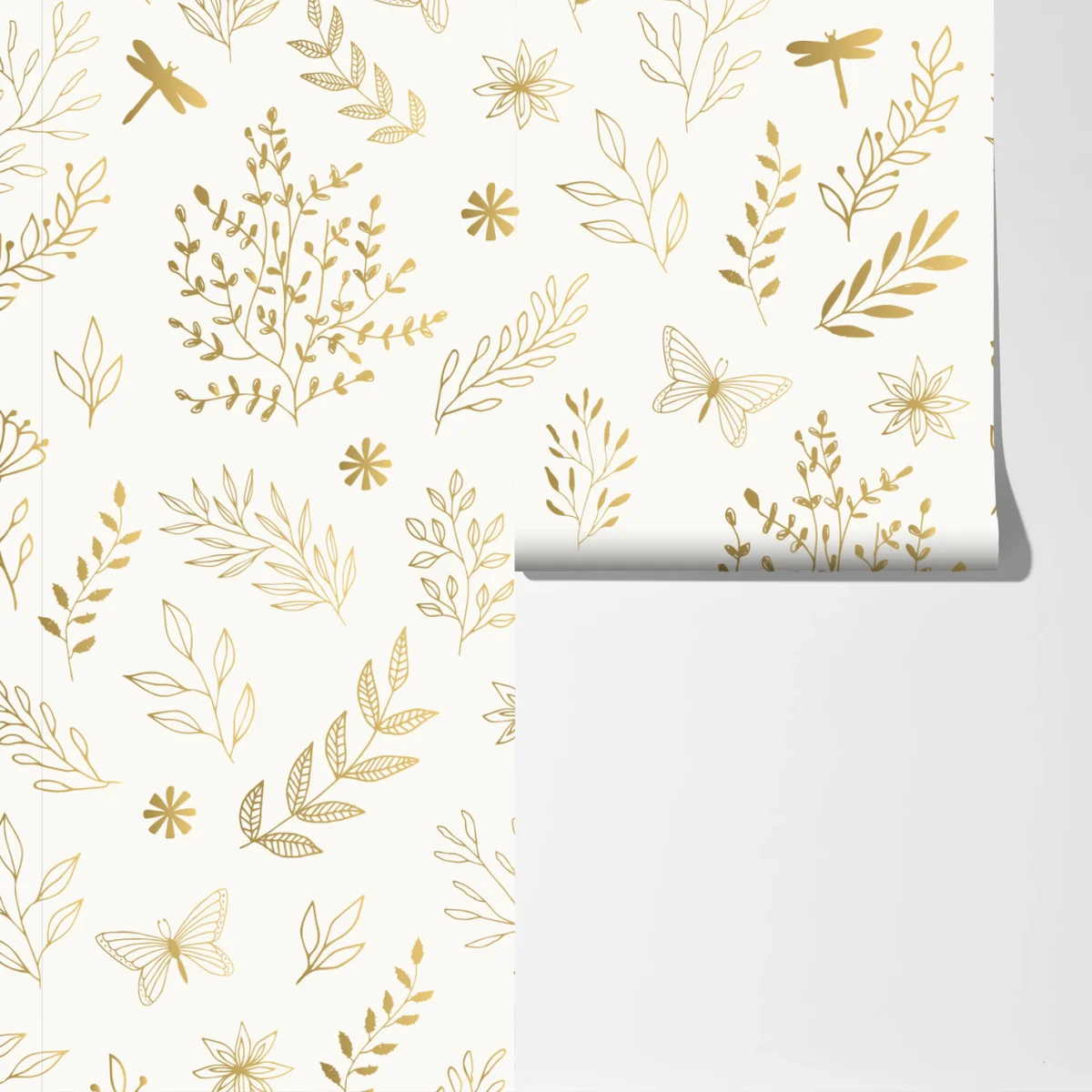 Fototapeta złoty botaniczny wzór Fototapeta złoty botaniczny wzór