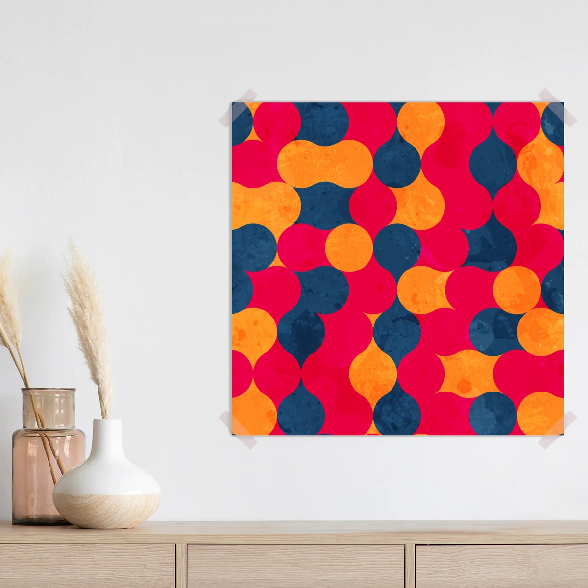 Poster lebhaftes geometrisches muster in kräftigen farben • Poster bei Wallnifity® Poster lebhaftes geometrisches muster in kräftigen farben • Poster bei Wallnifity®