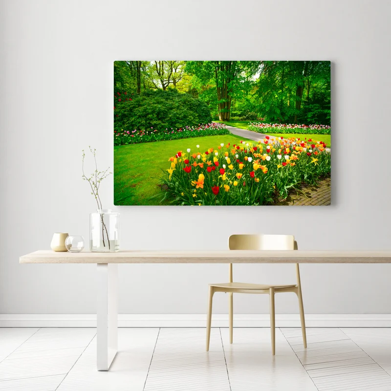 Leinwandbild lebendiger tulpengarten in Keukenhof Leinwandbild lebendiger tulpengarten in Keukenhof