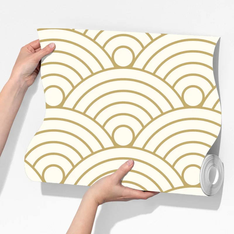 Fototapeta złoty wzór seigaiha Fototapeta złoty wzór seigaiha