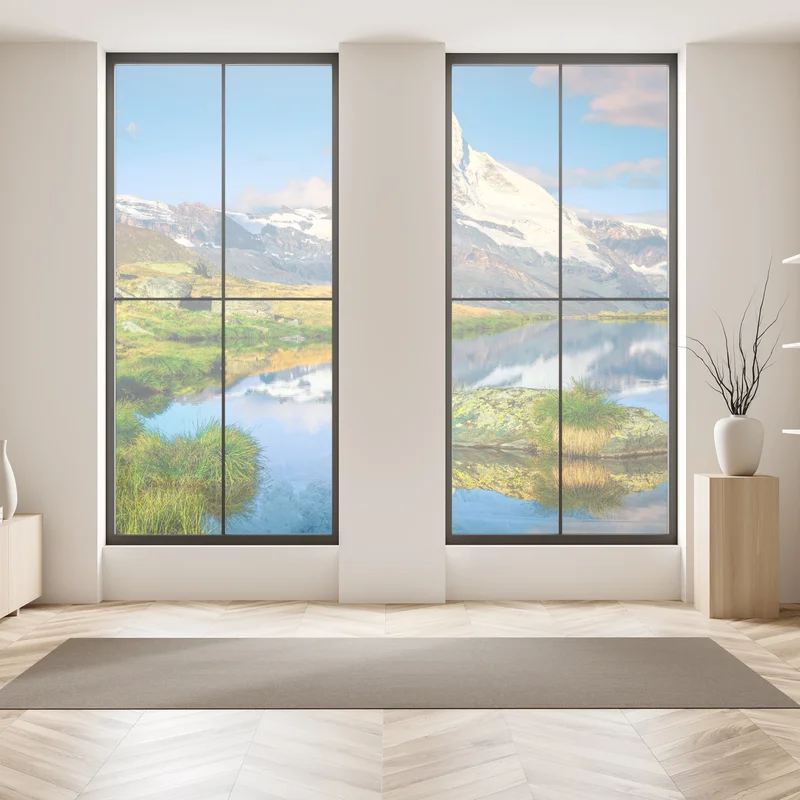 Fensteraufkleber majestätisches Matterhorn gespiegelt im alpensee