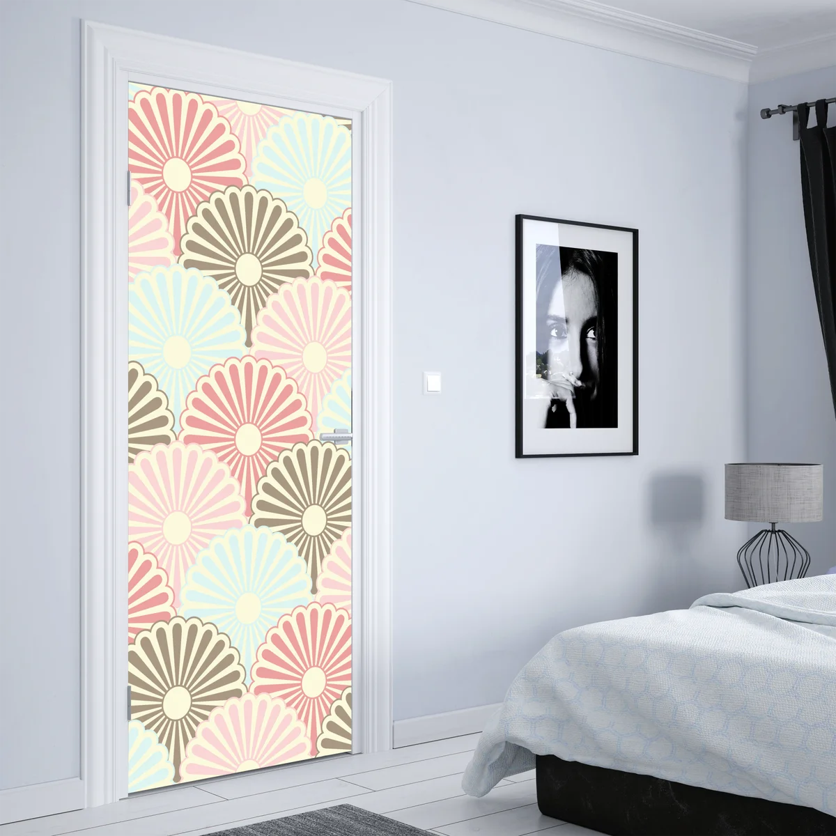 Türaufkleber pastelliges muschelmuster Türaufkleber pastelliges muschelmuster