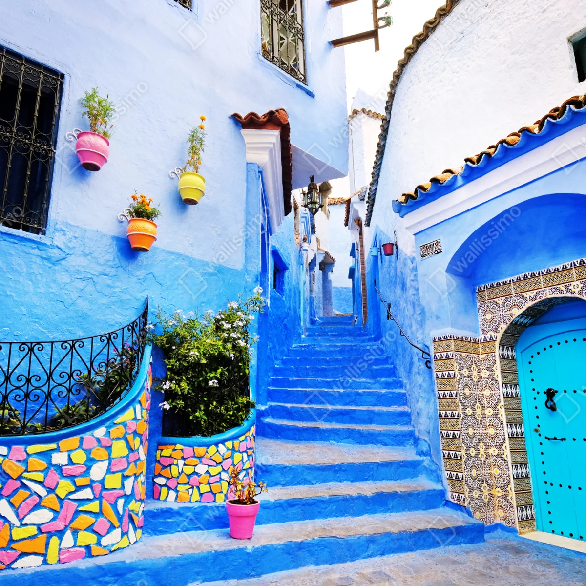 Schrankaufkleber blaue gasse in Chefchaouen Schrankaufkleber blaue gasse in Chefchaouen