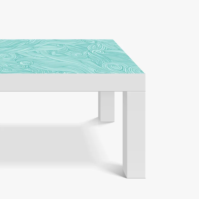 Tischaufkleber und Schreibtischaufkleber türkis wellenmuster für das interieur