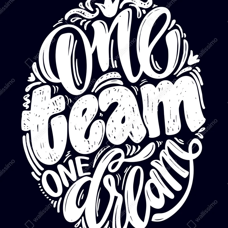 Poster one team one dream handlettering grafik • Poster bei Wallnifity® Poster one team one dream handlettering grafik • Poster bei Wallnifity®