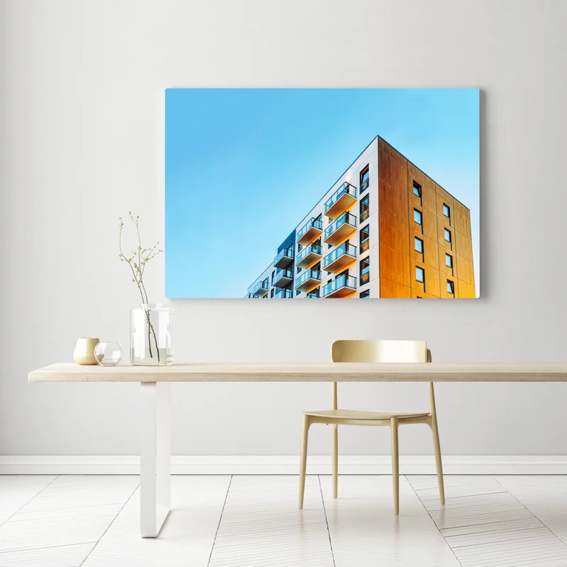 Leinwandbild modernes wohngebäude mit balkonen Leinwandbild modernes wohngebäude mit balkonen