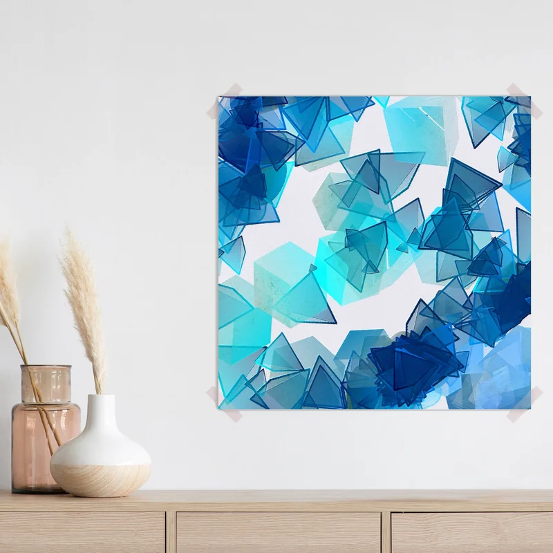 Poster geometrische blaue aquarellformen • Poster bei Wallnifity® Poster geometrische blaue aquarellformen • Poster bei Wallnifity®