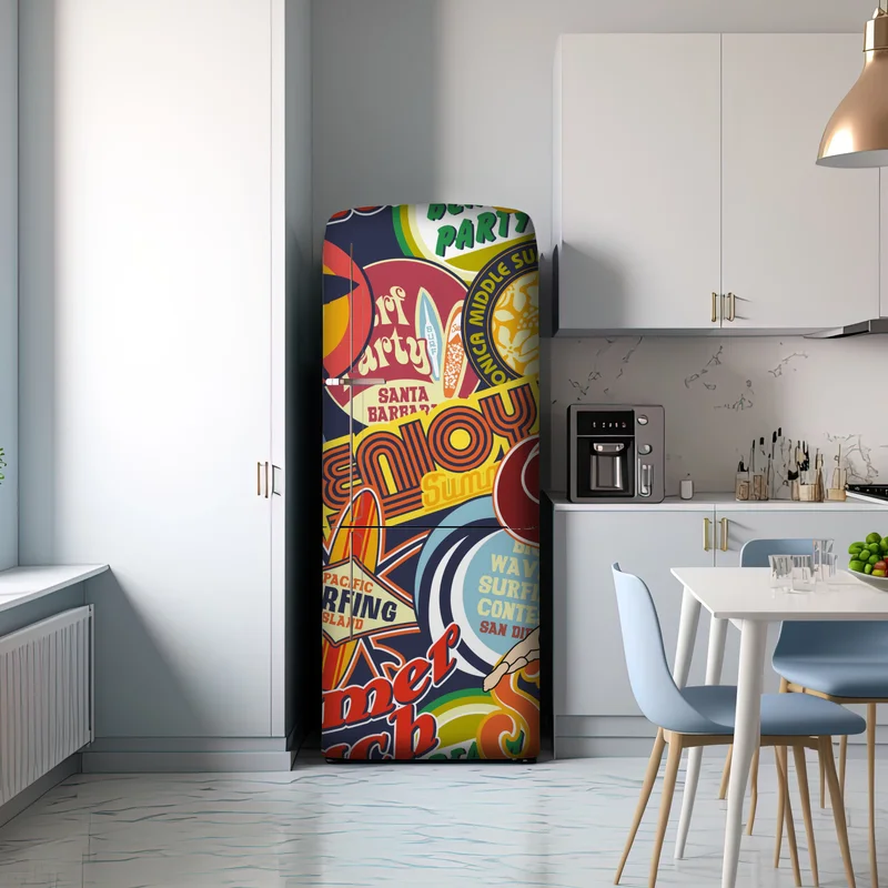 Kühlschrankaufkleber retro surf aufkleber-collage
