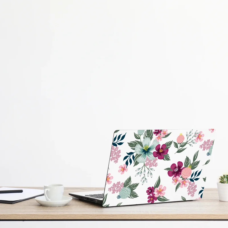 Naklejka na laptopa pastelowy wzór kwiatowy