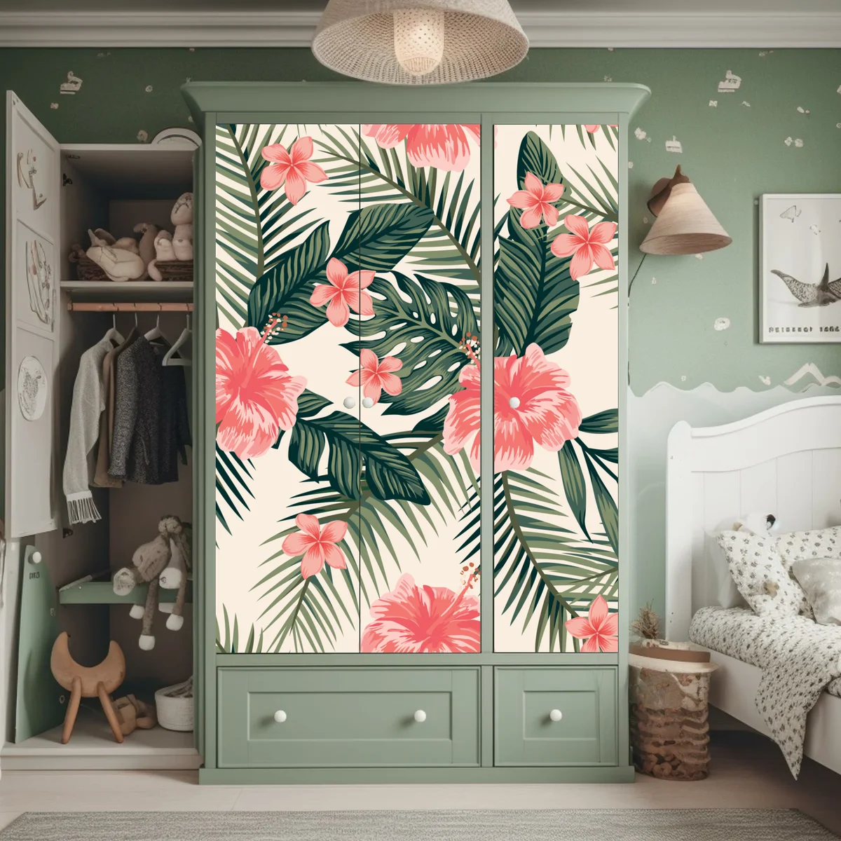 Schrankaufkleber tropisches hibiskusmuster Schrankaufkleber tropisches hibiskusmuster