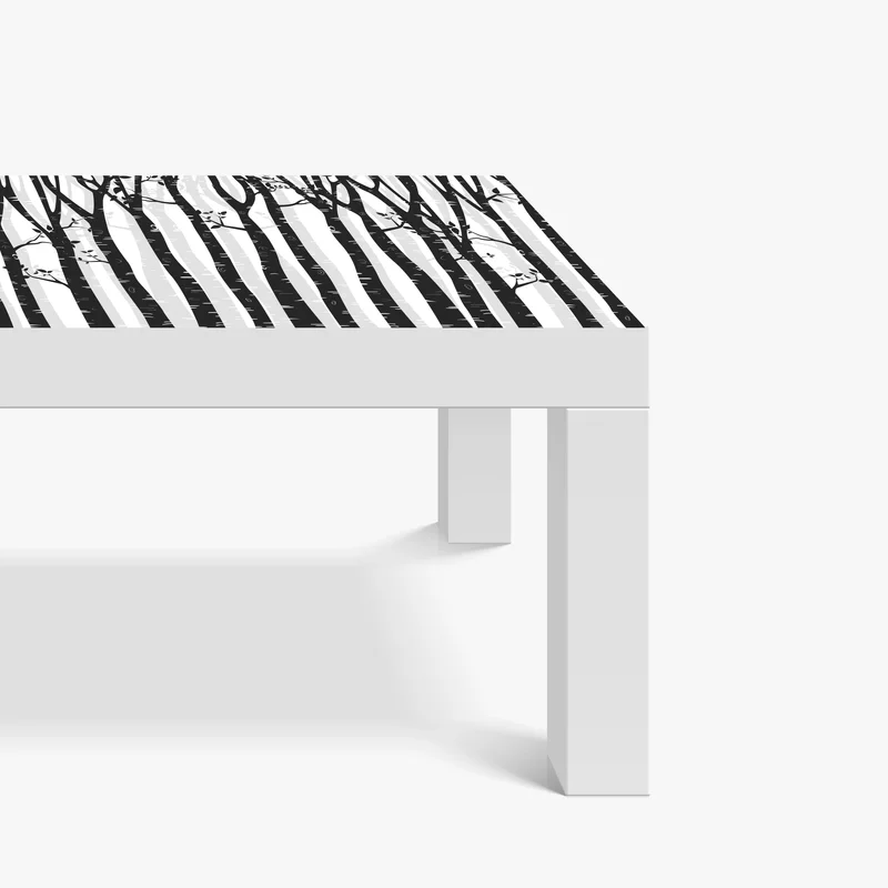 Tischaufkleber und Schreibtischaufkleber monochromatischer birkenwald