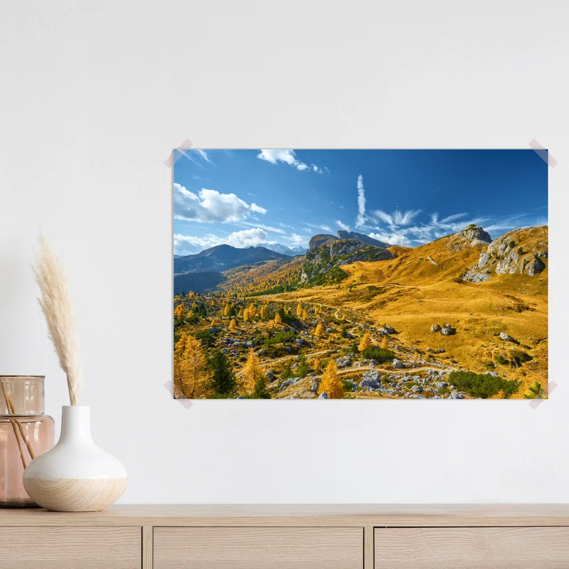 Poster goldene herbstliche berglandschaft • Poster bei Wallnifity® Poster goldene herbstliche berglandschaft • Poster bei Wallnifity®