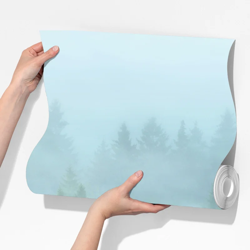 Fototapete nebliger fichtenwald am morgen Fototapete nebliger fichtenwald am morgen