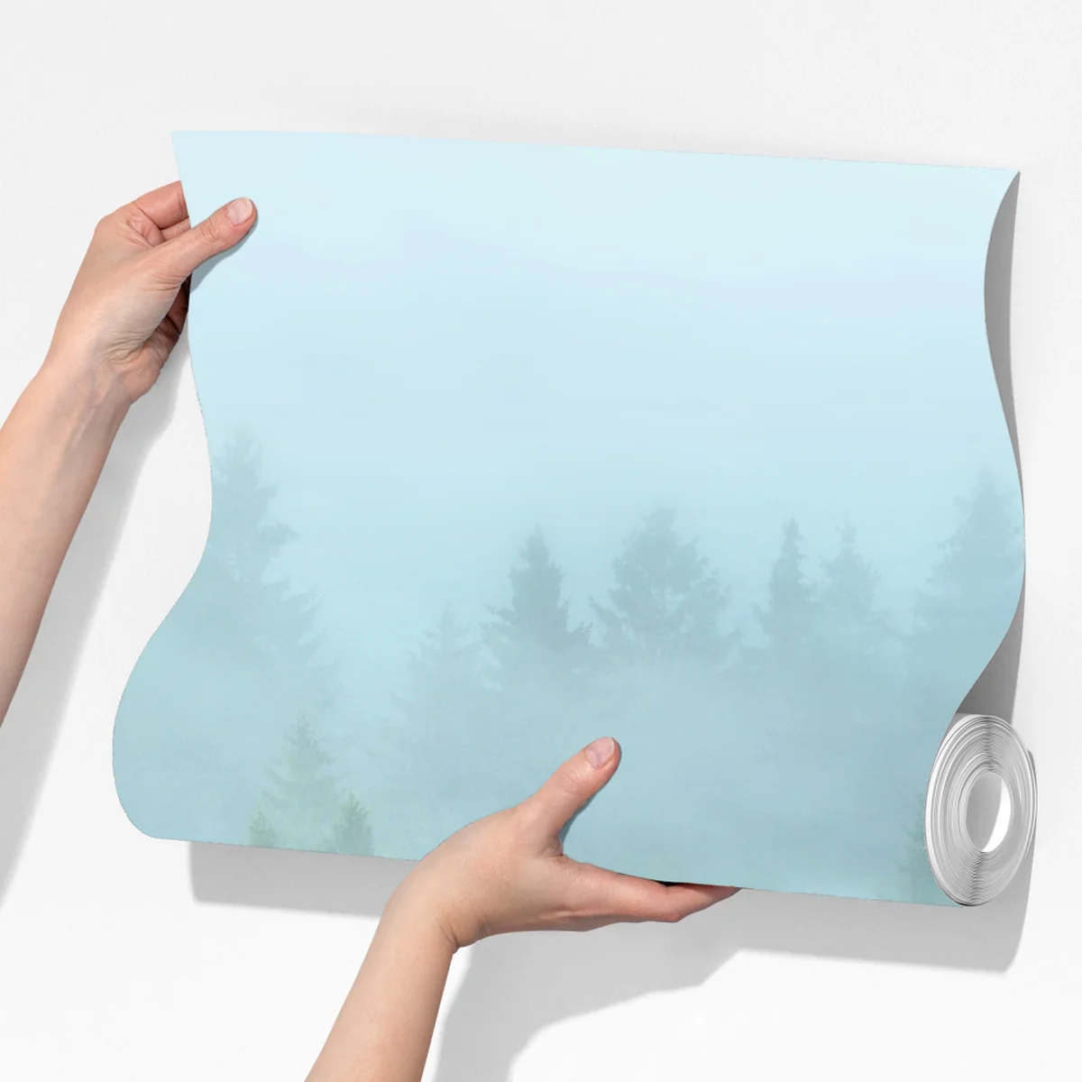 Fototapete nebliger fichtenwald am morgen Fototapete nebliger fichtenwald am morgen