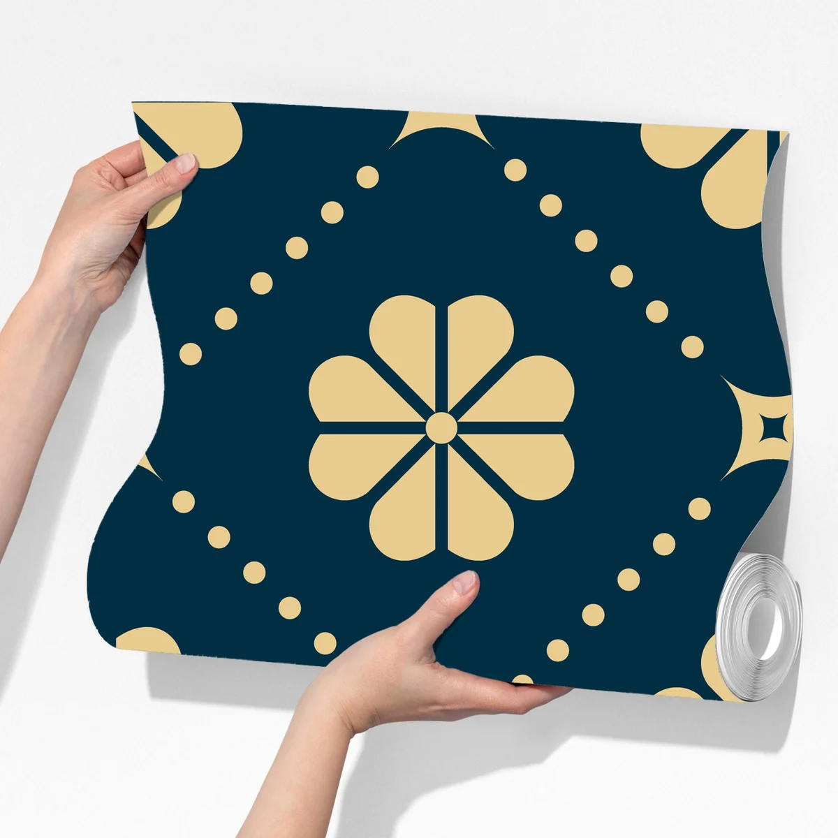 Fototapete türkis beiges blumen geometrisches muster Fototapete türkis beiges blumen geometrisches muster