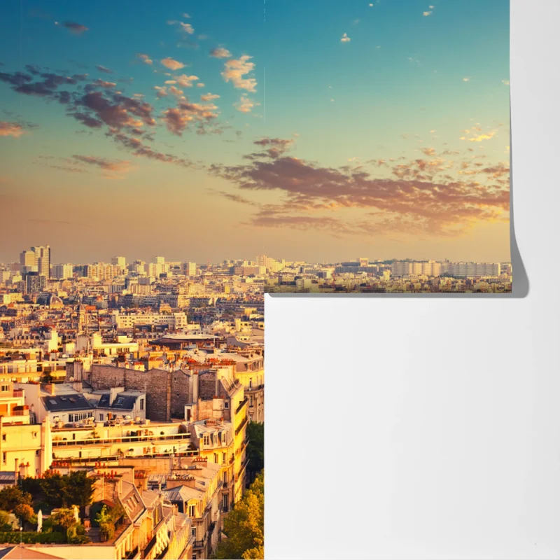 Fototapete sonnenuntergang über Paris skyline mit eiffelturm Fototapete sonnenuntergang über Paris skyline mit eiffelturm