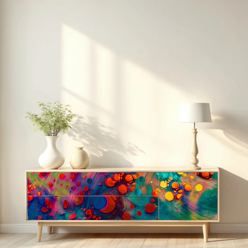 Repositionierbarer Aufkleber lebendige türkis-orange marmorierte kunst Repositionierbarer Aufkleber lebendige türkis-orange marmorierte kunst