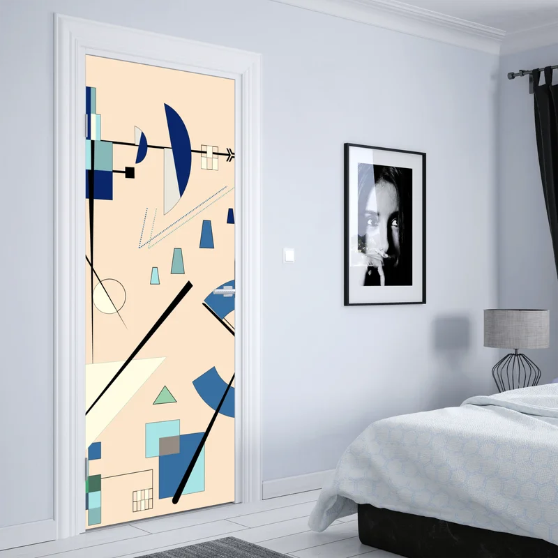 Türaufkleber geometrische pastellkomposition