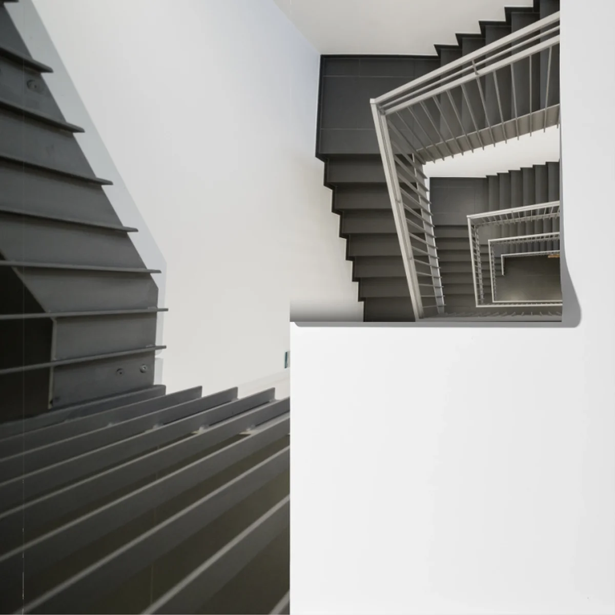 Fototapeta geometryczna klatka schodowa w perspektywie Fototapeta geometryczna klatka schodowa w perspektywie