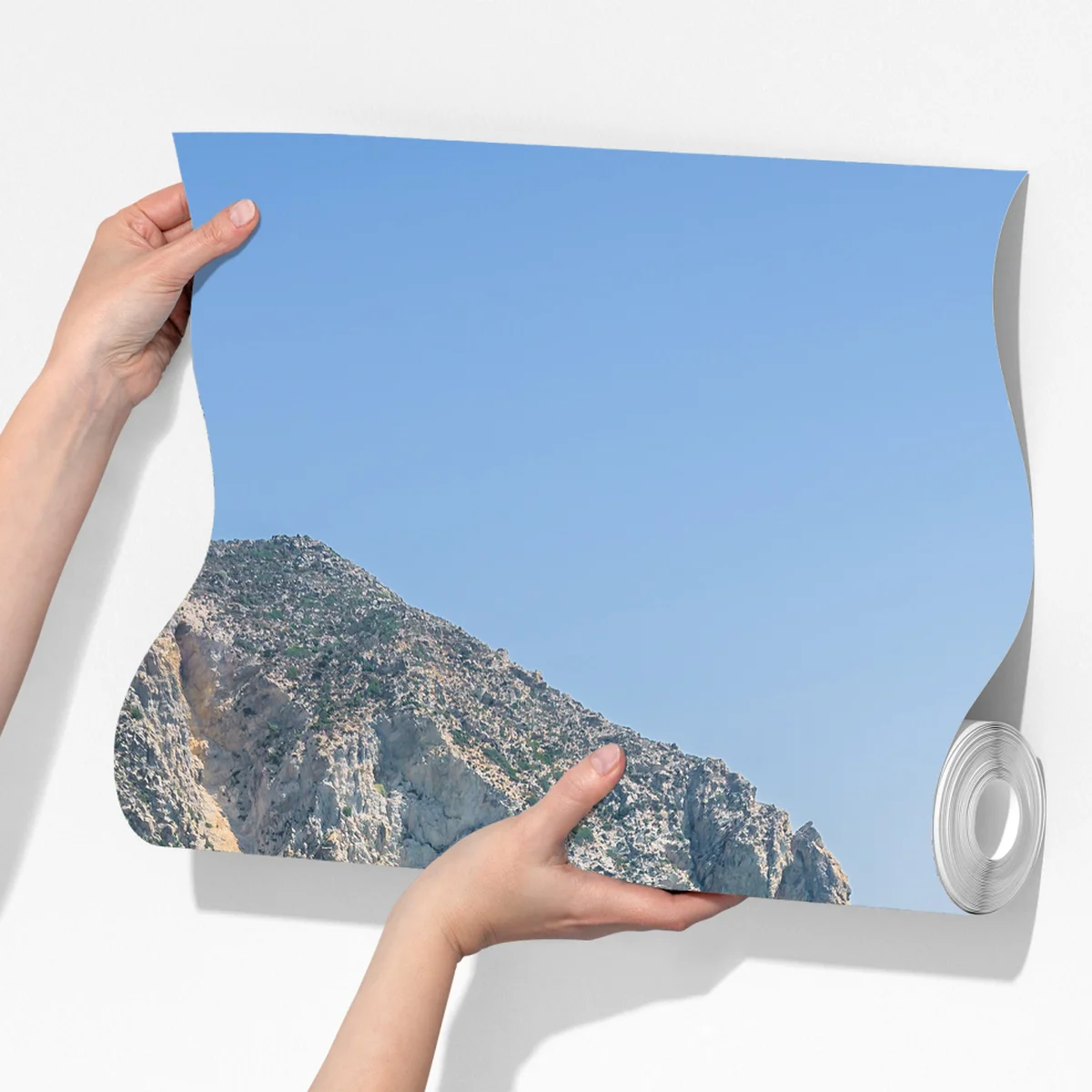 Fototapete sonniger türkisfarbener strand mit klippen Fototapete sonniger türkisfarbener strand mit klippen