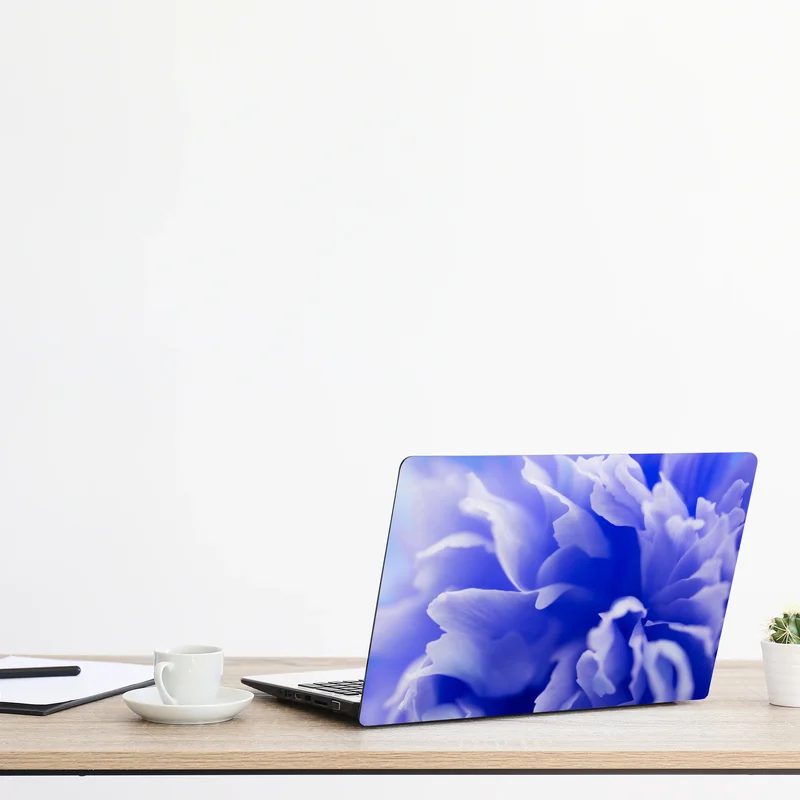Laptop-Aufkleber sanfte blaue abstrakte blume nahaufnahme Laptop-Aufkleber sanfte blaue abstrakte blume nahaufnahme