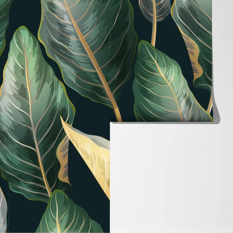 Fototapete vintage tropisches blättermuster Fototapete vintage tropisches blättermuster