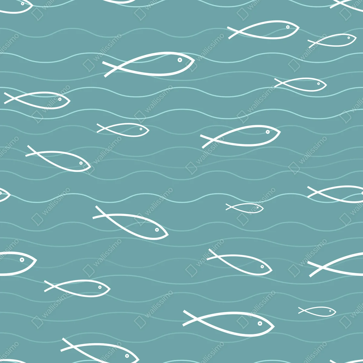 Fototapete türkis fischmuster Fototapete türkis fischmuster