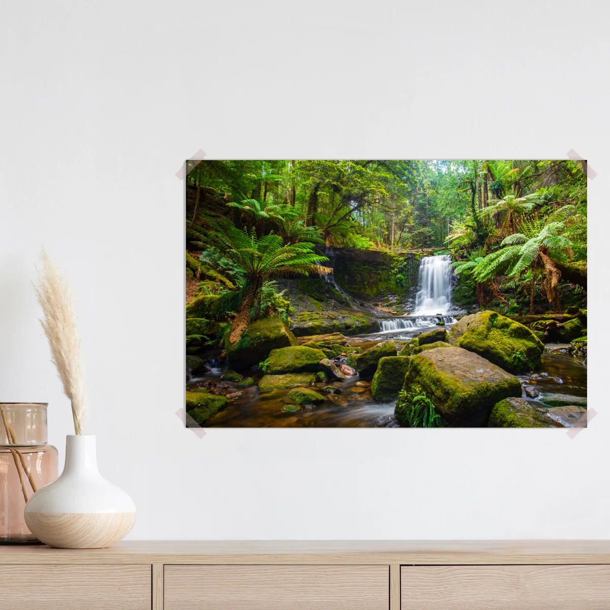 Poster üppiger waldwasserfall Poster üppiger waldwasserfall