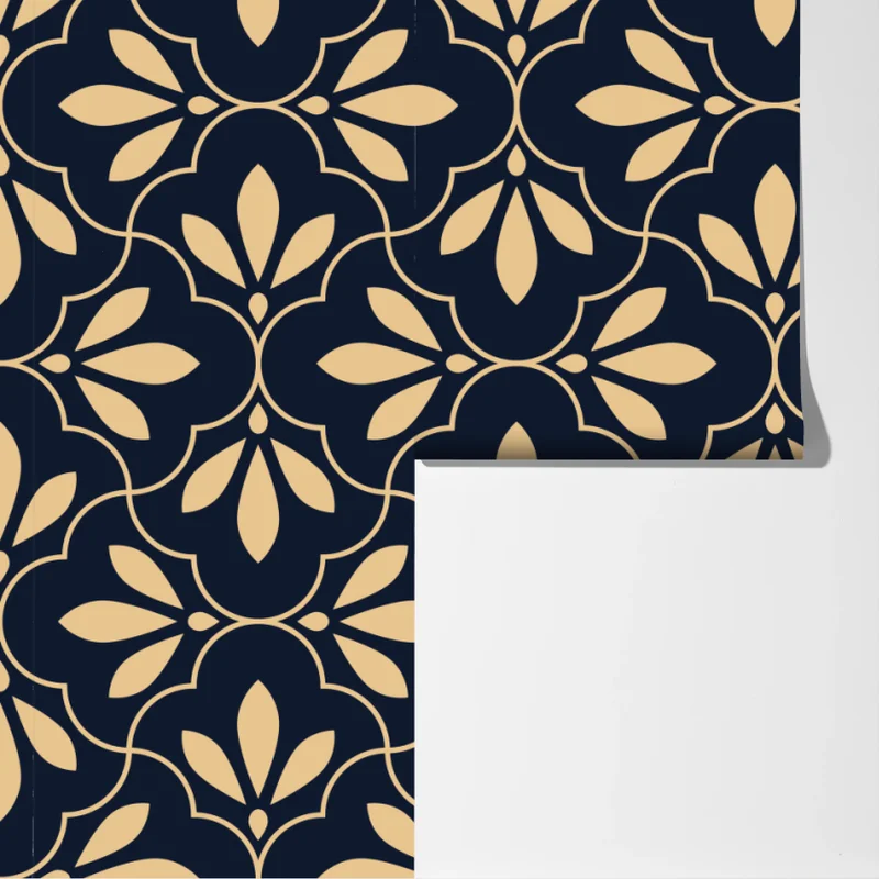 Fototapeta granatowo-beżowy ornament Fototapeta granatowo-beżowy ornament