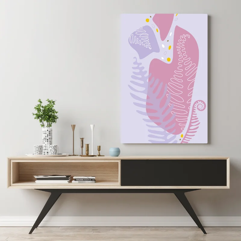 Leinwandbild zarte pastell-botanische abstraktion Leinwandbild zarte pastell-botanische abstraktion