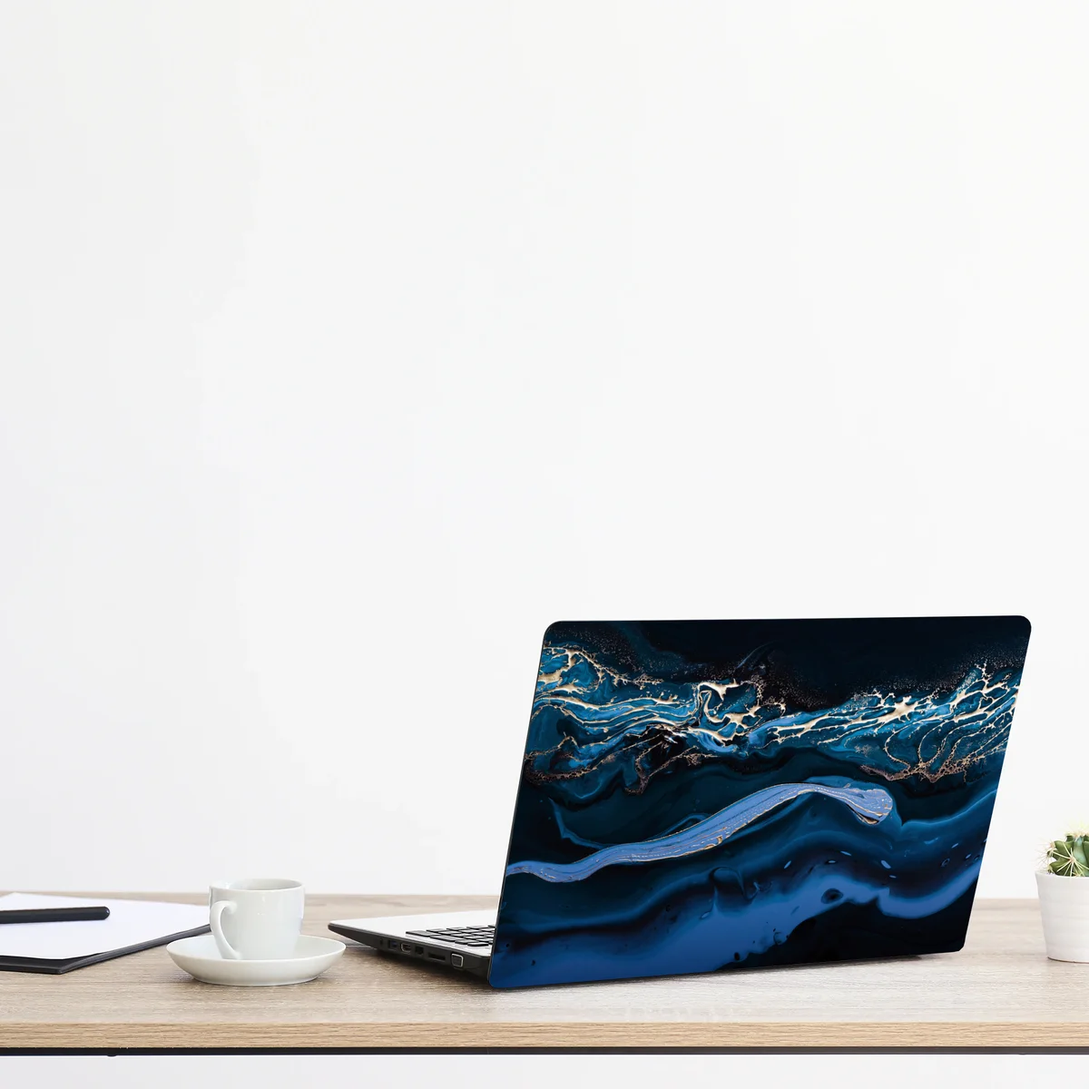 Laptop-Aufkleber marineblaue und goldene abstraktion Laptop-Aufkleber marineblaue und goldene abstraktion