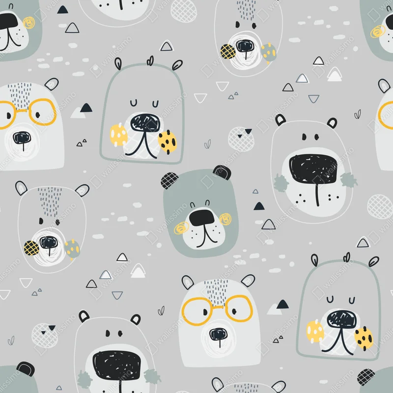 Schrankaufkleber verspieltes bärenmuster für kinderzimmer Schrankaufkleber verspieltes bärenmuster für kinderzimmer