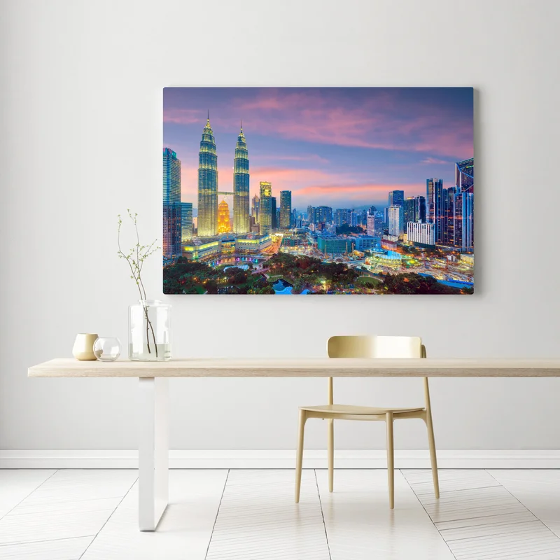 Leinwandbild Kuala Lumpur stadtpanorama bei dämmerung • Leinwandbilder bei Wallnifity® Leinwandbild Kuala Lumpur stadtpanorama bei dämmerung • Leinwandbilder bei Wallnifity®
