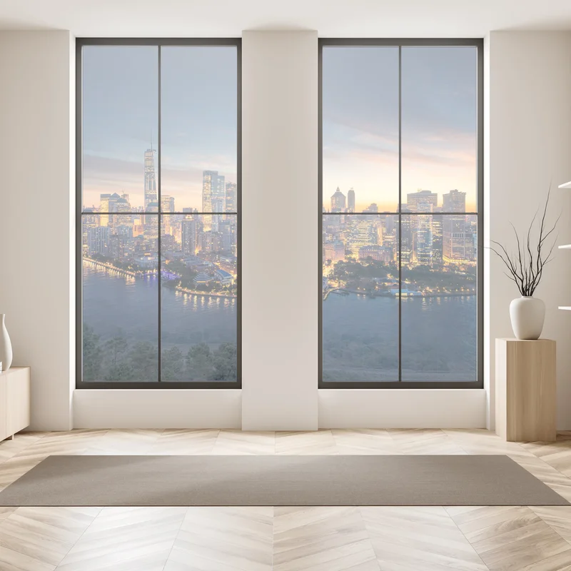 Fensteraufkleber Manhattan panorama bei sonnenaufgang