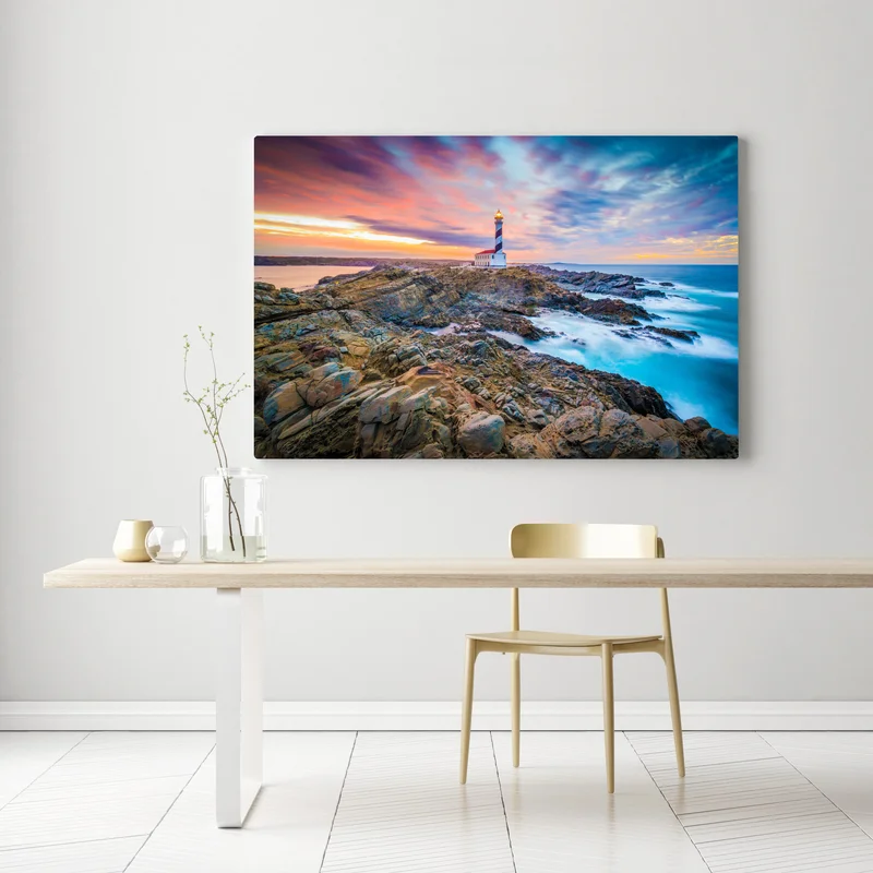 Leinwandbild sonnenuntergang bei leuchtturm Favaritx, Menorca Leinwandbild sonnenuntergang bei leuchtturm Favaritx, Menorca